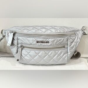 MZ WALLACE Small Crosby Sling Bag Oyster Metallic